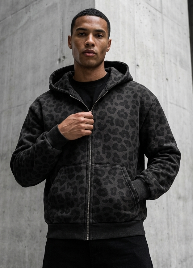 Leopard Zip Hoodie