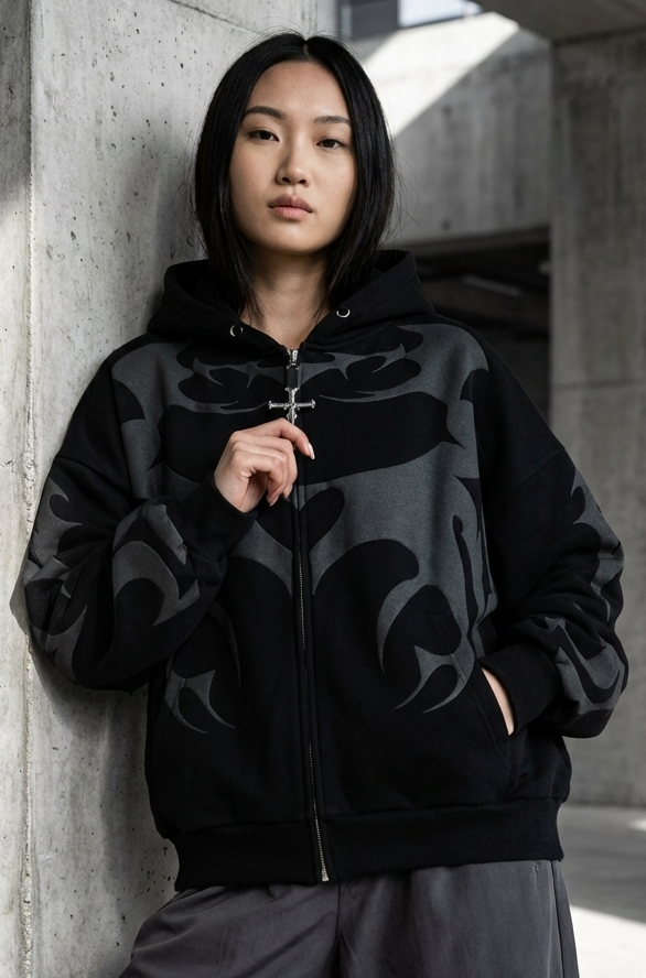 Depth Shadow Zip-Up Hoodie