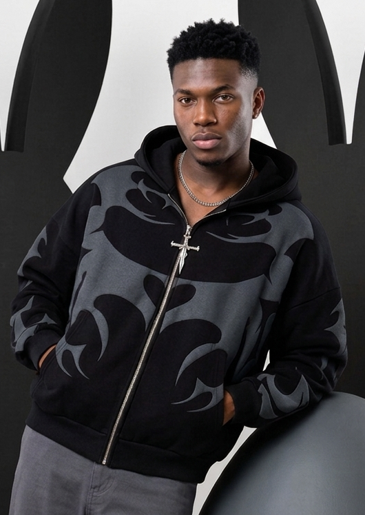 Depth Shadow Zip-Up Hoodie