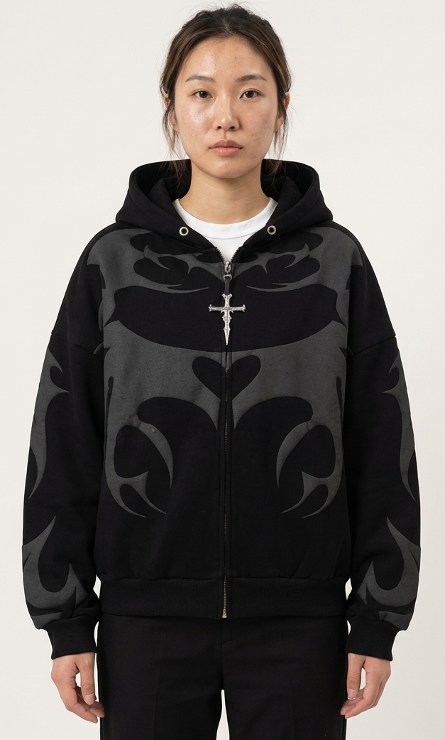 Depth Shadow Zip-Up Hoodie