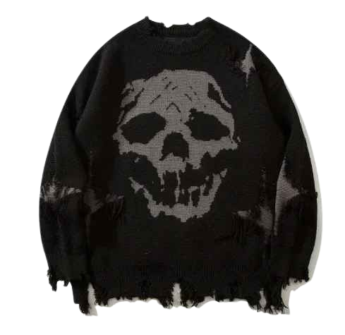 Skull Knit Sweater – Blackout Edition