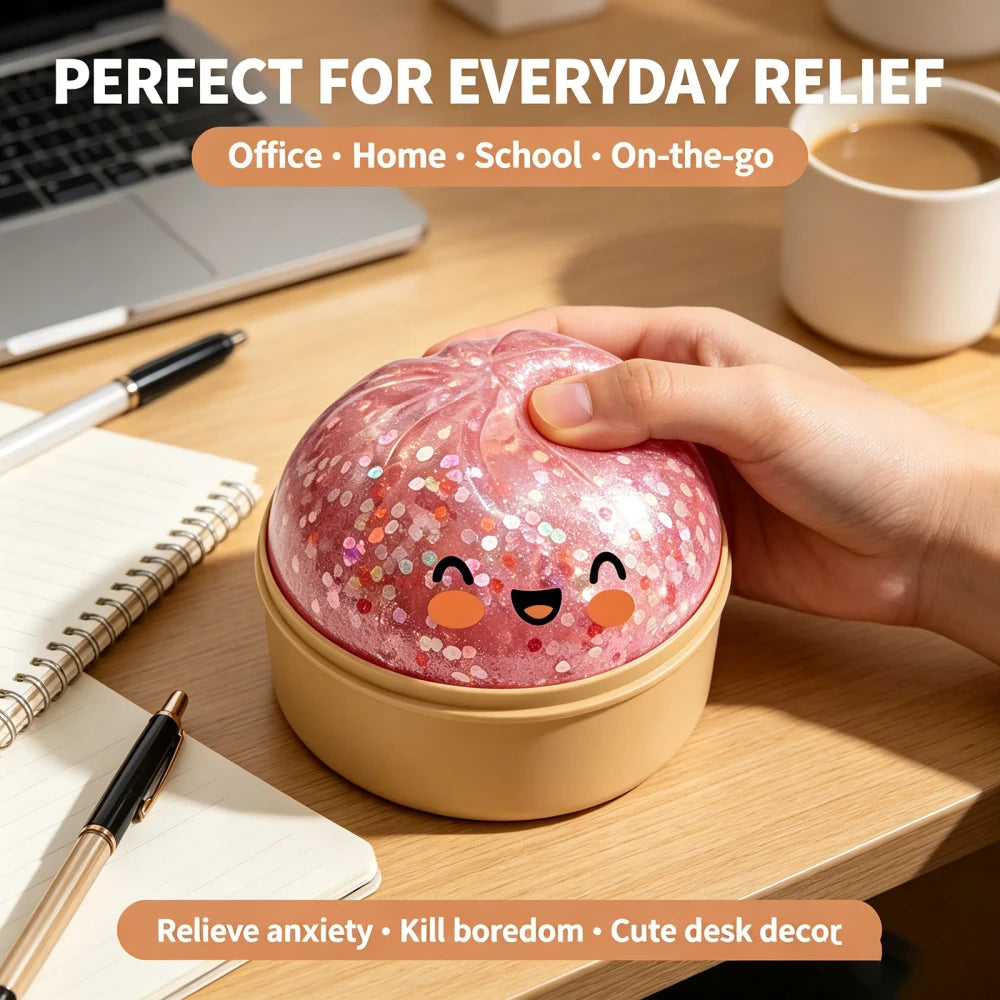 Steamed Bun Squishy Toy – Cute Bao Bun Fidget Toy